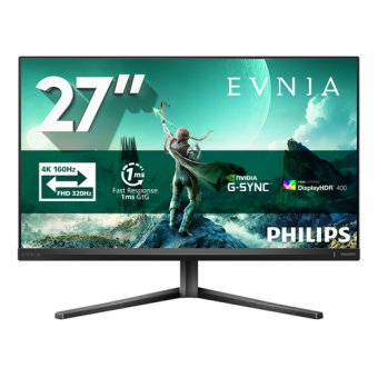 Philips Evnia 3000 27M2N3800A - Écran LED - jeux - 27" - 3840 x 2160 4K UHD (2160p) @ 320 Hz - Fast IPS - 450 cd/m² - 1000:1 - DisplayHDR 400 - 0.5 ms - 2xHDMI, DisplayPort - haut-parleurs - Charbon 