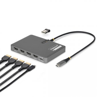 StarTech.com - Station d'accueil - pour ordinateur portable - USB-C - 4 x HDMI - Conformité TAA 