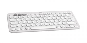 Logitech Pebble Keys 2 K380s - Clavier - sans fil - Bluetooth LE - AZERTY - Français - blanc ton sur ton 