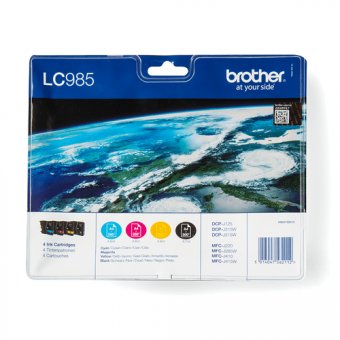 Brother LC985VALBP - Pack de 4 - noir, jaune, cyan, magenta - original - blister - cartouche d'encre - pour Brother DCP-J140W, DCP-J315W, DCP-J515W, MFC-J410 