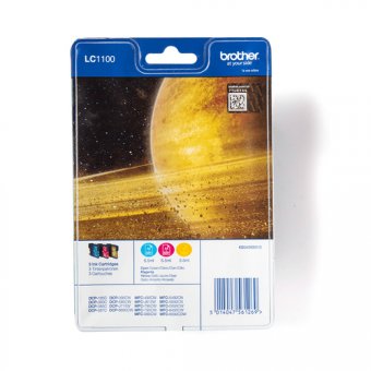 Brother LC1100RBWBP - Jaune, cyan, magenta - original - blister - cartouche d'encre - pour Brother DCP-185, 395, 6690, J715, MFC-490, 5490, 790, 795, 990, J615, Justio MFC-5890 