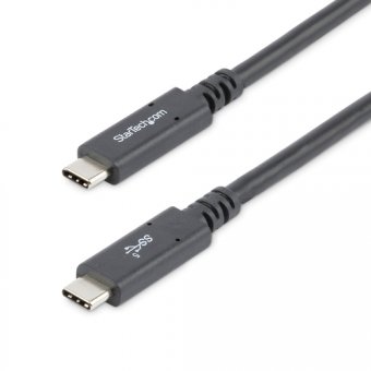 StarTech Câble USB-C vers USB-C avec Power Delivery 5A de 1,8 m - Cordon USB 3.0 Type-C certifié USB-IF - Noir (USB315C5C6) - Câble USB - USB-C (M) droit pour USB-C (M) droit - USB 3.0 - 5 A - 1.8 m - support 4K - noir - pour P/N: DK30C2DAGPD, DK30C2HAGPD 