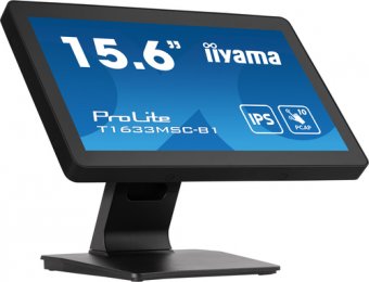 iiyama ProLite T1633MSC-B1 - Écran LED - 15.6" - écran tactile - 1920 x 1080 Full HD (1080p) @ 60 Hz - IPS - 450 cd/m² - 1000:1 - 5 ms - HDMI, DisplayPort - haut-parleurs - noir, finition matte 