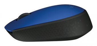 Logitech M171 - Souris - droitiers et gauchers - sans fil - 2.4 GHz - récepteur sans fil USB - noir, bleu 