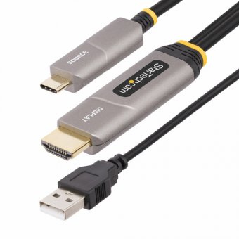 StarTech.com Câble USB-C vers HDMI 2.0 Optique Actif (AOC) de 9,15m, 4K60 - Câble HDMI - USB-C mâle pour HDMI, USB (alimentation uniquement) mâle - 9.15 m - blindé/fibre optique - noir - actif, Active Optical Cable (AOC), Unidirectionnel, support pour 4K6 