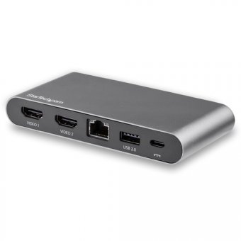 StarTech.com Dock USB C - Station d'Accueil USB-C à Double Écran 4K HDMI - 100 W Power Delivery Pass-through, GbE, 2 USB A - Mini Hub Type C - Adaptateur Multiport pour PC Portable (DK30C2HAGPD) - Station d'accueil - USB-C - 2 x HDMI - 1GbE - pour P/N: AR 