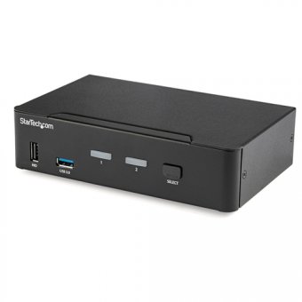 StarTech.com KVM switch écran clavier souris USB à 2 ports DisplayPort 4K 60 Hz - Commutateur KVM DP 1.2 avec hub USB 3.0 (SV231DPU34K) - Commutateur écran-clavier-souris/audio/USB - 2 x KVM / audio / USB - de bureau - Conformité TAA 
