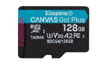 Kingston Canvas Go! Plus - Carte mémoire flash - 128 Go - A2 / Video Class V30 / UHS-I U3 / Class10 - microSDXC UHS-I 