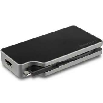 StarTech.com Adaptateur multiport AV numérique USB-C - VGA / DVI / HDMI / mDP - PD 95 W - Câble intégré - Gris sidéral (CDPVDHMDPDP) - Adaptateur vidéo externe - USB-C - DVI, HDMI, Mini DisplayPort, VGA - gris sidéral 