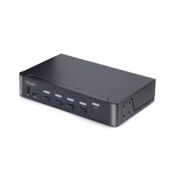 StarTech.com Switch KVM DisplayPort 4 Ports, 8K 60Hz, DP 1.4, 6 Ports USB - Commutateur écran-clavier-souris/audio/USB - 4 x KVM / audio / USB - 1 utilisateur local - de bureau - Conformité TAA 