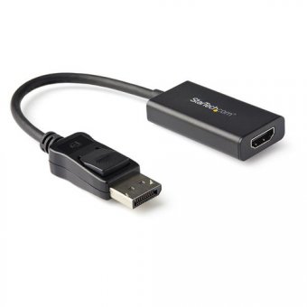 StarTech.com Adaptateur DisplayPort vers HDMI 4K 60 Hz avec HDR - Convertisseur DP 1.4 vers HDMI 2.0b - Noir - DP2HD4K60H - Adaptateur vidéo - DisplayPort mâle verrouillé pour HDMI femelle - 25.16 cm - blindé - noir - support 4K - pour P/N: ST121HD20FXA, 
