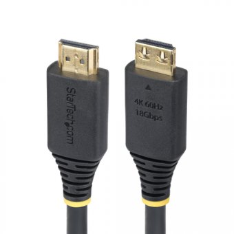 StarTech.com 6ft High Speed HDMI Cable w/Gripping Connectors, 4K 60Hz - High speed - câble HDMI avec Ethernet - HDMI mâle pour HDMI mâle - 1.8 m - blindé - noir - sans halogène, passif, support pour 4K60Hz, support 1080 p 240 Hz, support pour 2K144Hz 