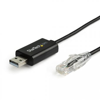 StarTech.com Câble console Cisco USB vers RJ45 de 1,8 m - Cordon rollover compatible Windows, Mac et Linux - 460 Kbps - M/M (ICUSBROLLOVR) - Câble série - USB (M) pour RJ-45 (M) - 1.8 m - USB 2.0 - noir 