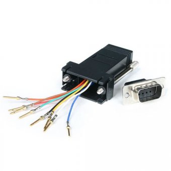 StarTech.com Adapteur Modulaire DB9 Mâle vers RJ45 Femelle Noir - DB9 à RJ45 M/F - Adaptateur série - DB-9 (M) pour RJ-45 (F) - pour StarTech.com 16 Port Enhanced RS232 Serial Console Server 
