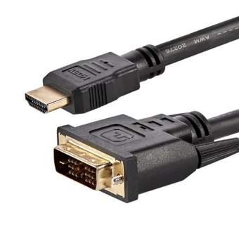 StarTech.com Câble HDMI vers DVI de 1,8 m, câble d'affichage DVI-D vers HDMI (1920 x 1200p), noir, adaptateur de câble HDMI mâle vers DVI-D mâle 19 broches, câble de moniteur numérique, M/M, lien unique - cordon DVI vers HDMI (HDMIDVIMM6) - Câble adaptate 