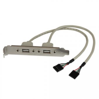 StarTech.com Câble adaptateur USB 2.0 IDC 5 broches vers plaque à 2 ports USB A - 2x IDC femelle - 2x USB 2.0 A femelles - Panneau USB - USB (F) pour connecteur en ligne 5 broches (F) 
