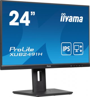 iiyama ProLite XUB2491H-B1 - Écran LED - 24" (23.8" visualisable) - 1920 x 1080 Full HD (1080p) @ 100 Hz - IPS - 300 cd/m² - 1300:1 - 0.5 ms - HDMI, DisplayPort - noir, mat 