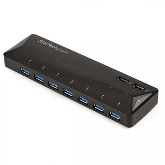Startech Hub USB 3.0 à 7 ports plus ports dédiés à la charge - Concentrateur USB avec station de charge rapide - 2x 2,4 A - Commutateur de partage des périphériques USB - 7 x SuperSpeed USB 3.0 - de bureau - pour P/N: USB312SAT3CB, USB315CB2M, USBLT1MWS, 