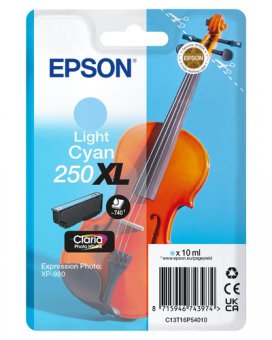 Epson 250XL - 10 ml - XL - cyan clair - original - blister - cartouche d'encre - pour P/N: C11CL95402 