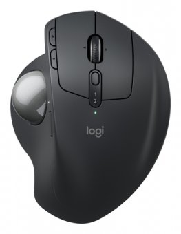 Logitech Ergo Series MX Ergo S - Boule de commande - ergonomique - avancé - optique - 8 boutons - sans fil - Bluetooth, 2.4 GHz - récepteur USB Logitech Logi Bolt - graphite 