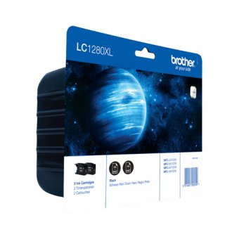 Brother LC1280XLBKBP2 - Pack de 2 - haute capacité - noir - original - blister - cartouche d'encre 
