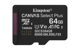 Kingston Canvas Select Plus - Carte mémoire flash - 64 Go - A1 / Video Class V10 / UHS-I U1 / Class10 - microSDXC UHS-I 