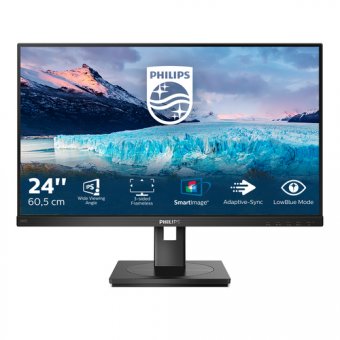 Philips S-line 242S1AE - Écran LED - 24" - 1920 x 1080 Full HD (1080p) @ 75 Hz - IPS - 300 cd/m² - 1000:1 - 4 ms - HDMI, DVI-D, VGA, DisplayPort - haut-parleurs - texture noire 
