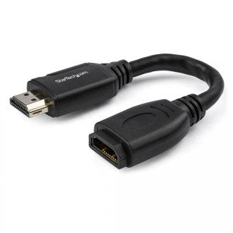 StarTech.com Câble d'extension HDMI® mâle à femelle | Connecteur de préhension | HDR | Garantie à vie - Câble de rallonge HDMI - HDMI mâle droit pour HDMI femelle droit - 15.2 cm - double blindage - noir - support 4K 