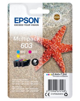 Epson 603 Multipack - Pack de 3 - jaune, cyan, magenta - original - blister - cartouche d'encre - pour Expression Home XP-2150, 2155, 3150, 3155, 4150, 4155, WorkForce WF-2820, 2840, 2845, 2870 
