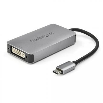 StarTech.com USB 3.1 Type-C to Dual Link DVI-I Adapter - Digital Only - 2560 x 1600 - Active USB-C to DVI Video Adapter Converter (CDP2DVIDP) - Adaptateur vidéo - liaison double - USB-C (M) pour DVI-I (F) - USB 3.1 - 15.2 cm - actif - gris sidéral - pour 