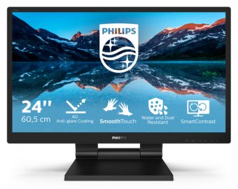 Philips B Line 242B9TL - Écran LED - 24" - écran tactile - 1920 x 1080 Full HD (1080p) @ 60 Hz - IPS - 250 cd/m² - 1000:1 - 5 ms - HDMI, DVI-D, VGA, DisplayPort - haut-parleurs - texture noire 