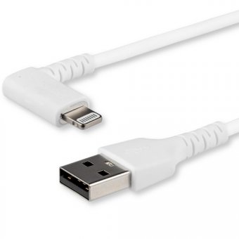 Ce câble coudé Lightning vers USB résiste aux exigences de charge et de synchronisation de vos appareils mobiles. Le connecteur Lightning coudé vous permet d"accéder facilement à votre appareil mobile, même lorsqu"il est en charge. Le câble est à présen 