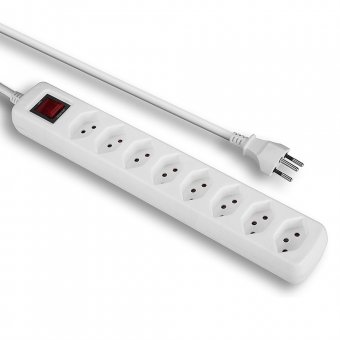 Lindy Multiprise 8 prises Suisse avec interrupteur, blanc 