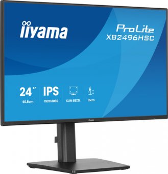 iiyama ProLite XB2496HSC-B1 - Écran LED - 24" (23.8" visualisable) - 1920 x 1080 Full HD (1080p) @ 144 Hz - IPS - 300 cd/m² - 1500:1 - 3 ms - HDMI, USB-C - haut-parleurs - noir, mat 