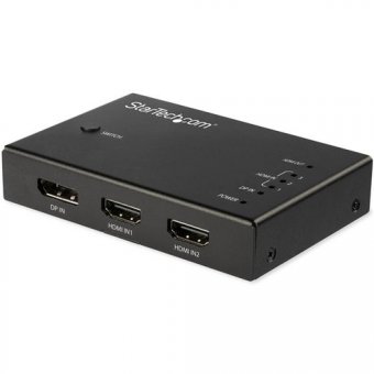 StarTech.com Switch HDMI 4K 60 Hz à 4 entrées - Commutateur 3x HDMI 1x DP - Commutateur vidéo/audio - 3 x HDMI + 1 x DisplayPort - de bureau 