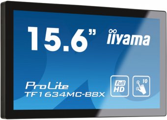 iiyama ProLite TF1634MC-B8X - Écran LED - 15.6" - cadre ouvert - écran tactile - 1920 x 1080 Full HD (1080p) @ 60 Hz - IPS - 450 cd/m² - 700:1 - 25 ms - HDMI, VGA, DisplayPort - noir, mat 