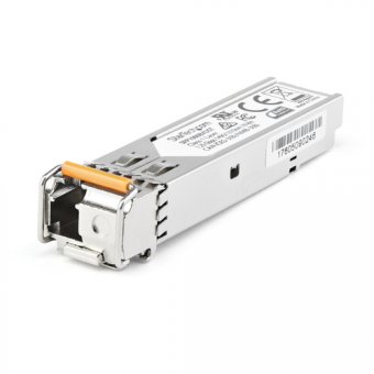 Le SFP1GBX10UES est un transceiver SFP fibre optique en amont compatible Dell EMC SFP-1G-BX10-U qui fonctionne avec SFP1GBX10DES de StarTech.com. Ils sont conçus, programmés et testés pour fonctionner avec des commutateurs et des routeurs compatibles avec 
