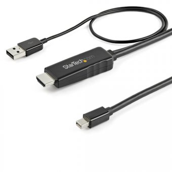 StarTech.com 3ft (1m) HDMI to Mini DisplayPort Cable 4K 30Hz, Active HDMI to mDP Adapter Converter Cable with Audio, USB Powered, Mac & Windows, HDMI Male to mDP Male Video Adapter Cable - HDMI to mDP Converter (HD2MDPMM1M) - Câble vidéo/audio - HDMI, USB 