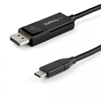 StarTech Câble USB Type-C vers DisplayPort 1.4 (bidirectionnel) - 1 m - Câble DisplayPort - USB-C (M) pour DisplayPort (F) - USB 3.1 / Thunderbolt 3 / DisplayPort 1.4 - 1 m - actif, support pour 8K UHD (7680 x 4320) - noir 