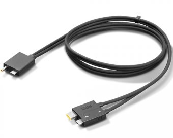 Lenovo Split Cable - Câble Thunderbolt - USB-C/jack d'alimentation CC pour USB-C, Slim Tip - Thunderbolt 3 - 1.5 m - noir - pour ThinkPad P1 Gen 3, P15 Gen 1, P17 Gen 1, T15g Gen 1, X1 Carbon Gen 8, X1 Extreme Gen 3 