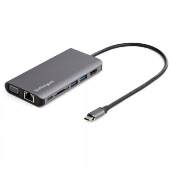 StarTech.com DKT30CHVAUSP Adaptateur multiport - USB Type-C vers HDMI / VGA - Câble hôte de 30 cm - Power Delivery de 100 W - Station d'accueil - USB-C - VGA, HDMI - 1GbE 