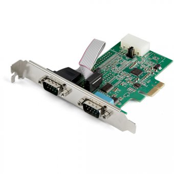 StarTech.com Carte adaptateur PCIe serie RS232 - 2 ports - 16950 UART - Adaptateur série - PCI Express x1 - RS-232 x 2 