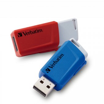 Verbatim Store 'n' Click - Clé USB - 32 Go - USB 3.2 Gen 1 - bleu, rouge (pack de 2) 