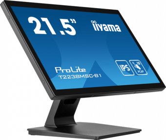 iiyama ProLite T2238MSC-B1 - Écran LED - 21.5" - écran tactile - 1920 x 1080 Full HD (1080p) - IPS - 600 cd/m² - 1000:1 - 5 ms - HDMI, DisplayPort - haut-parleurs - noir mat 