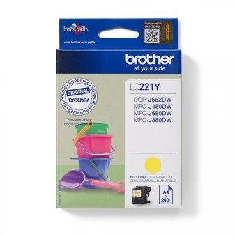 Brother LC221Y - Jaune - original - blister - cartouche d'encre - pour Brother DCP-J562DW 