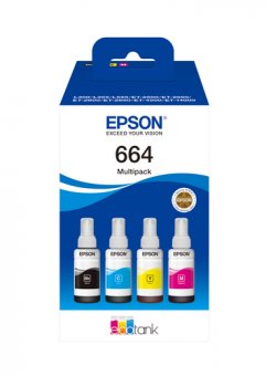 Epson EcoTank 664 - Pack de 4 - noir, jaune, cyan, magenta - original - recharge d'encre - pour Epson L380, L395, L495, EcoTank ET-2650, L1455, L656, EcoTank ITS L3050, L3060, L3070 