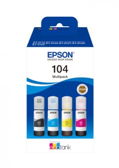 Epson EcoTank 104 - Pack de 4 - noir, jaune, cyan, magenta - original - recharge d'encre - pour EcoTank ET-14100, 1810, 2721, 2810, 2811, 2812, 2814, 2815, 2820, 2821, 2825, 2826, 4800 