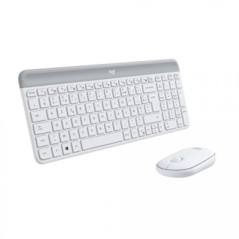 Logitech Slim Wireless Combo MK470 - Ensemble clavier et souris - sans fil - 2.4 GHz - Français - blanc cassé 
