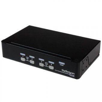 StarTech.com Commutateur KVM 4 Ports VGA USB, Montage en Rack et OSD - Switch KVM - 1920 x 1440 - Commutateur KVM - 4 x KVM port(s) - 1 utilisateur local - de bureau - pour P/N: IM12D1500P, RACKCOND17HD, RKCONS1701, SVA12M2NEUA, SVA12M5NA, SVUSBVGA10, SVU 