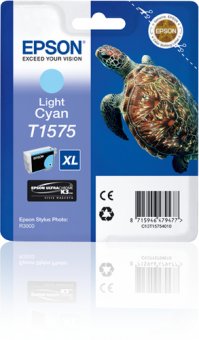 Epson T1575 - 25.9 ml - cyan clair - original - blister - cartouche d'encre - pour Stylus Photo R3000 